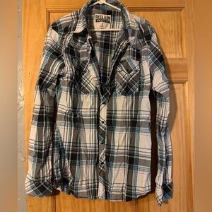 Men's Blue Plaid Casual Button Down Shirt